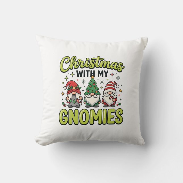 Almofada Natal Com Meu Design De Gnome Gnomies (Frente)