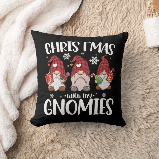 Almofada Natal Com Meus Gnomos Búfalo Xadrez Vermelho Gnome (Cobertor)