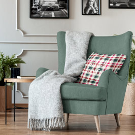 Almofada Natal da Xadrez moderna | Feliz Feliz de alegria