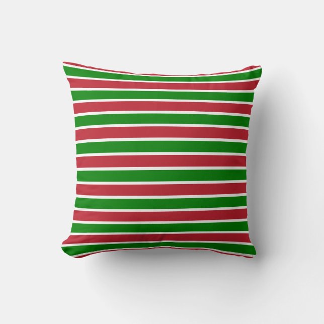 Almofada Natal das Gretas Vermelhas e Verdes (Frente)