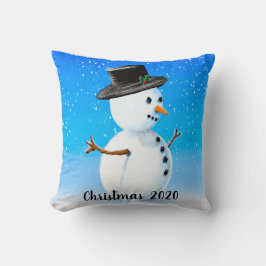 Almofada Natal de 2020 - Neve de chapéu