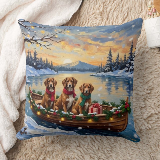 Almofada Natal de Barco do Vizsla (Cobertor)