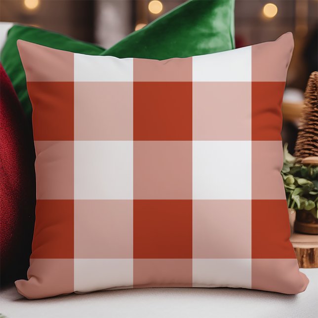 Almofada Natal de Cheque de Búfalo Vermelho Clássico (Criador carregado)