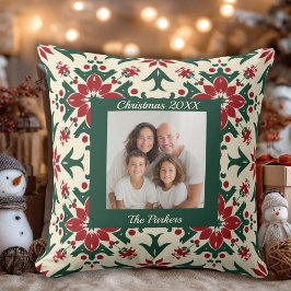 Almofada Natal de Foto da Família Elegante Personalizada