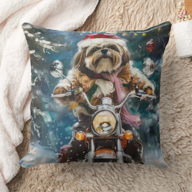 Almofada Natal de Motocicleta de Lhasa Apso (Cobertor)