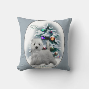 Almofada Natal de Terrier branco de montanhas ocidentais