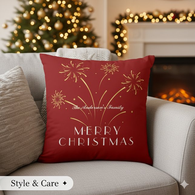 Almofada Natal Decorativo Alegre e Aconchegante (Warm Merry Christmas Decorative Holiday Throw Pillow)