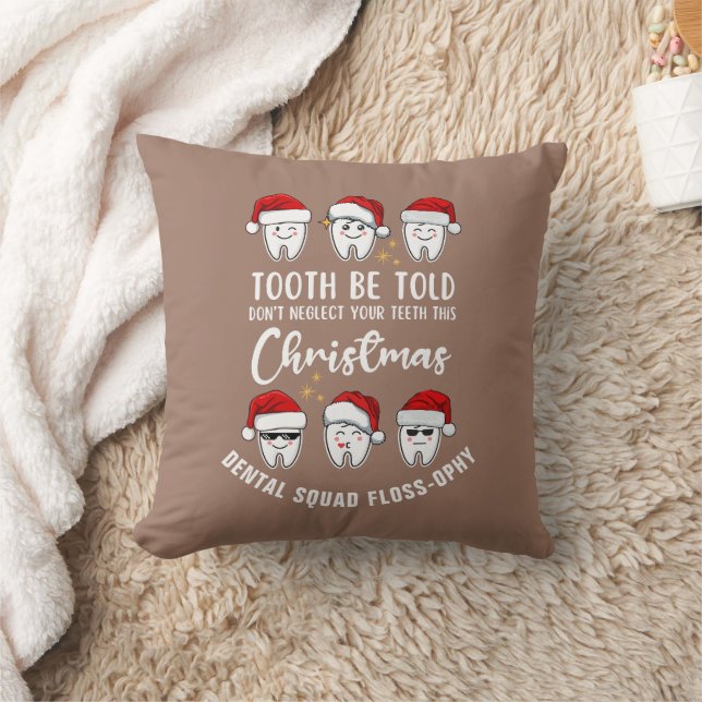 Almofada Natal dental VAI SER CONTADO Floss-osofia MOCHA (Cobertor)