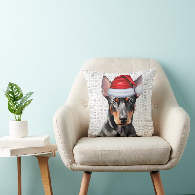 Almofada Natal do Amante de Doberman Pinscher (Cadeira)