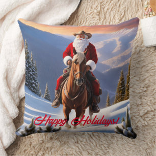 Almofada Natal do Cavalo Andando do Papai Noel
