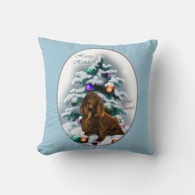 Almofada Natal do Field Spaniel (Frente)