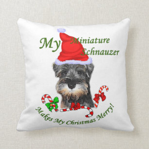 Almofada Natal do Schnauzer diminuto