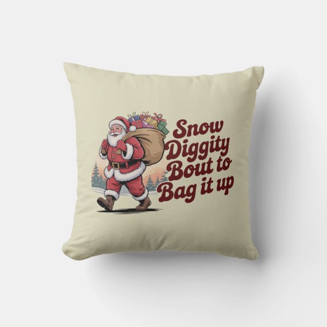 Almofada Natal dos Anos 90 com Tudo sobre Neve Retrô (Frente)