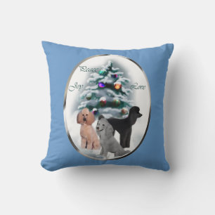 Almofada Natal dos Poodles Amantes