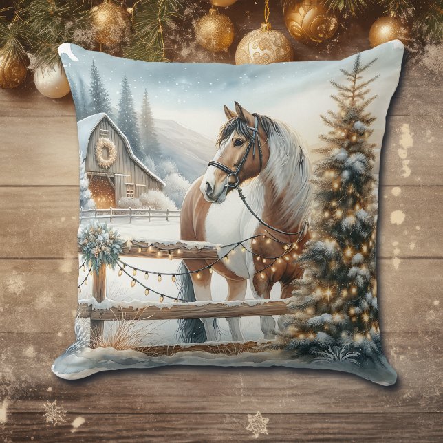 Almofada Natal e Cavalo Branco Festivo (Criador carregado)