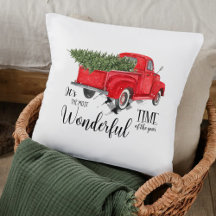 Natal Elegante de Caminhão Vermelho na Fazenda