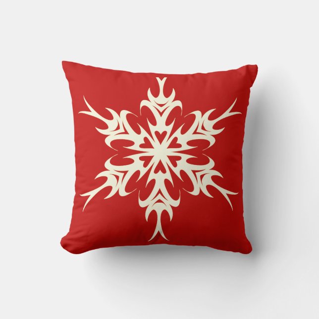 Almofada Natal Elegante e Na moda Floco de Neve (Frente)