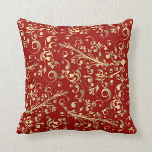Almofada Natal em vermelho e ouro