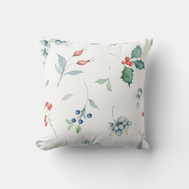 Almofada Natal Feriado Floral Floral Tradicional (Frente)