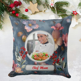 Almofada Natal Floral Personalizado Chef Mãe Foto