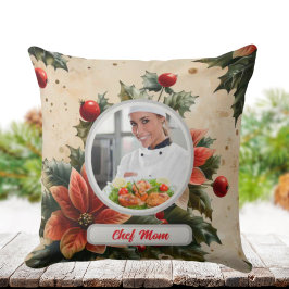 Almofada Natal Floral Personalizado Chef Mãe Foto