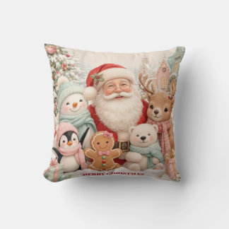 Almofada Natal fofo com Papai Noel, Pinguim, Urso, Rena