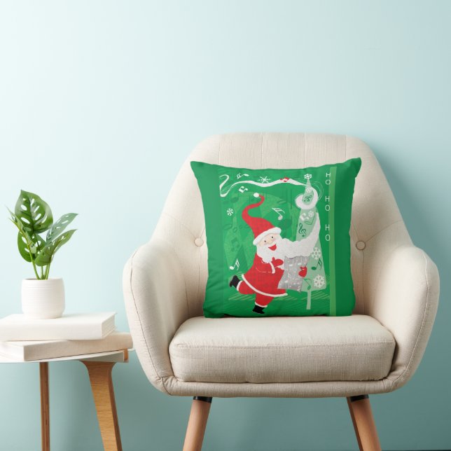 Almofada Natal fofo, Papai Noel cantando e dançando (Cadeira)