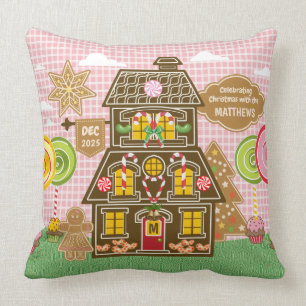 Almofada Natal Gingerbread House Cookie Candy Lollipop