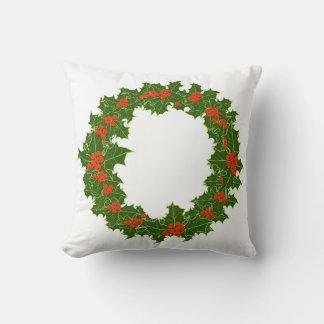 Almofada Natal Holly Wreath