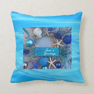 Almofada Natal litoral tropical do feriado do Seashell