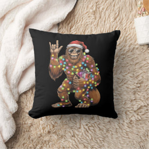Almofada Natal Luzes do Pé Grande Rock Engraçado