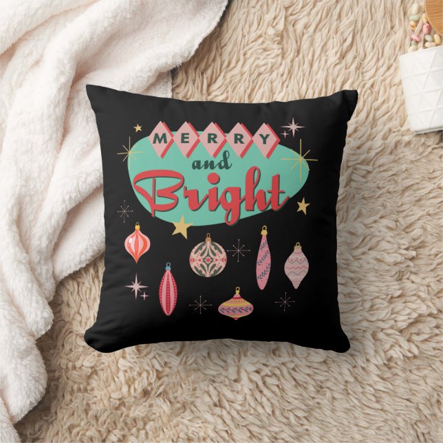 Almofada Natal moderno do século feliz e Médio Brilhante (Cobertor)