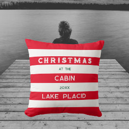 Almofada Natal No Lago De Greve Náutica Vermelha De Cabina