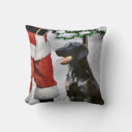 Almofada Natal para o Retriever Revestido Plano