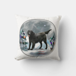 Almofada Natal para o Retriever Revestido Plano