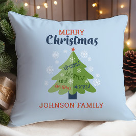 Almofada Natal Personalizado Nome da Família Obsessiva