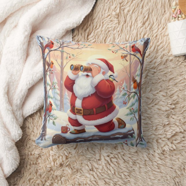 Almofada Natal Personalizado Observador de Pássaros Santa (Cobertor)