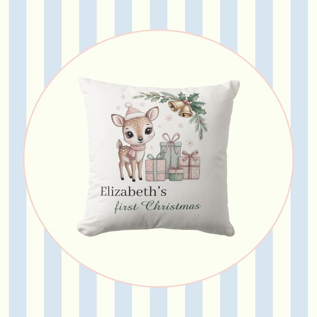 Almofada Natal Personalizado Rena de Natal para Bebê (Criador carregado)