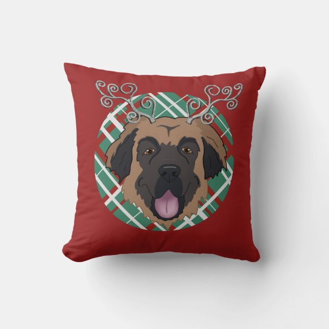 Almofada Natal Personalizável Leonberger (Frente)