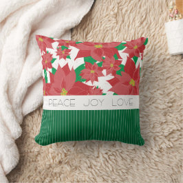 Almofada Natal Poinsettia Vermelha Alegria Amor Paz