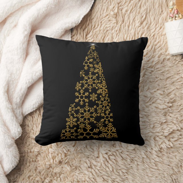 Almofada Natal Preto e Dourado Contemporâneo (Cobertor)