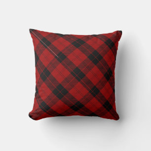 Almofada Natal preto vermelho do Tartan