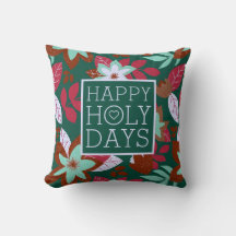 Natal Red Green Floral Moderno Feriado