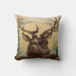 Almofada Natal rústico da natureza do veado do fanfarrão
