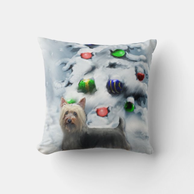 Almofada Natal Silky Terrier (Frente)