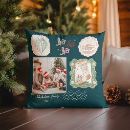 Almofada Natal Verde Rosa Retro