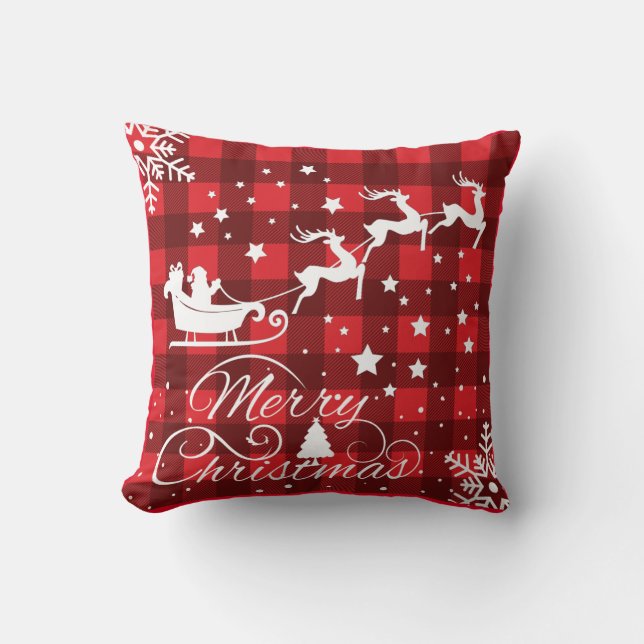 Almofada Natal Vermelho Moderno (Frente)