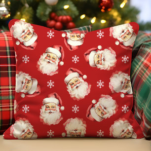 Almofada Natal Vermelho Vintage Retro Papai Noel