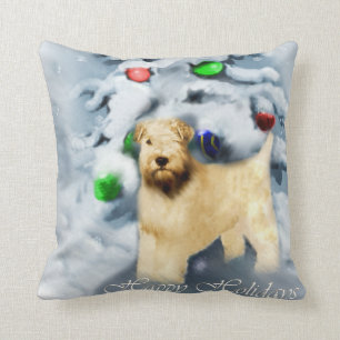 Almofada Natal Wheaten brandamente revestido de Terrier