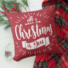 Almofada Natalino Tudo o que Quero no Natal É Você Vermelho